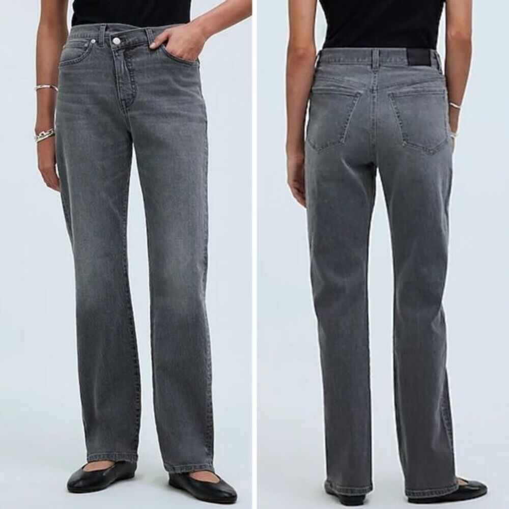 New! Madewell The '90s Straight Jean‎ in Burwick Wash: Cross-Tab Edition, 26
